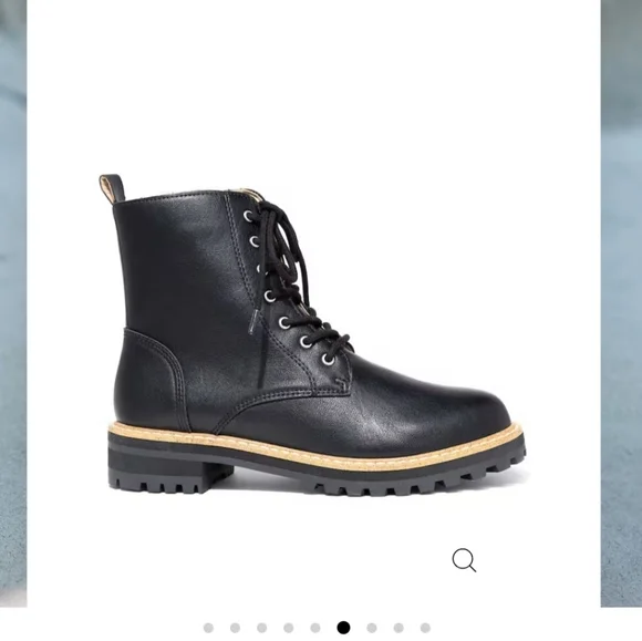 New Vici Brycen Black Lace Up Combat Boots 7 - Picture 3 of 8